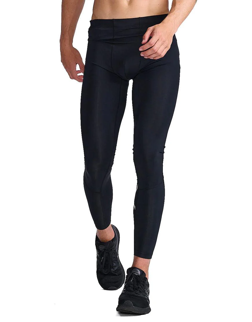 Men's 2XU Aero Compression Tights :Black | Silver Reflective