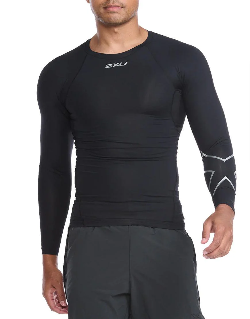 Men's 2XU Core Compression Long Sleeve :Black | Silver