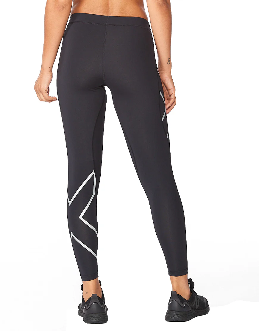 Women's 2XU Core Compression Tights :Black I Silver - Image 3