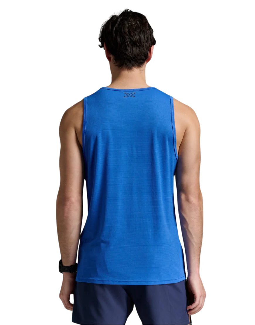 Men's 2XU Aero Running Tank Top :Nebula | Black - Image 2