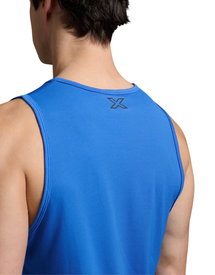 Men's 2XU Aero Running Tank Top :Nebula | Black - Image 4