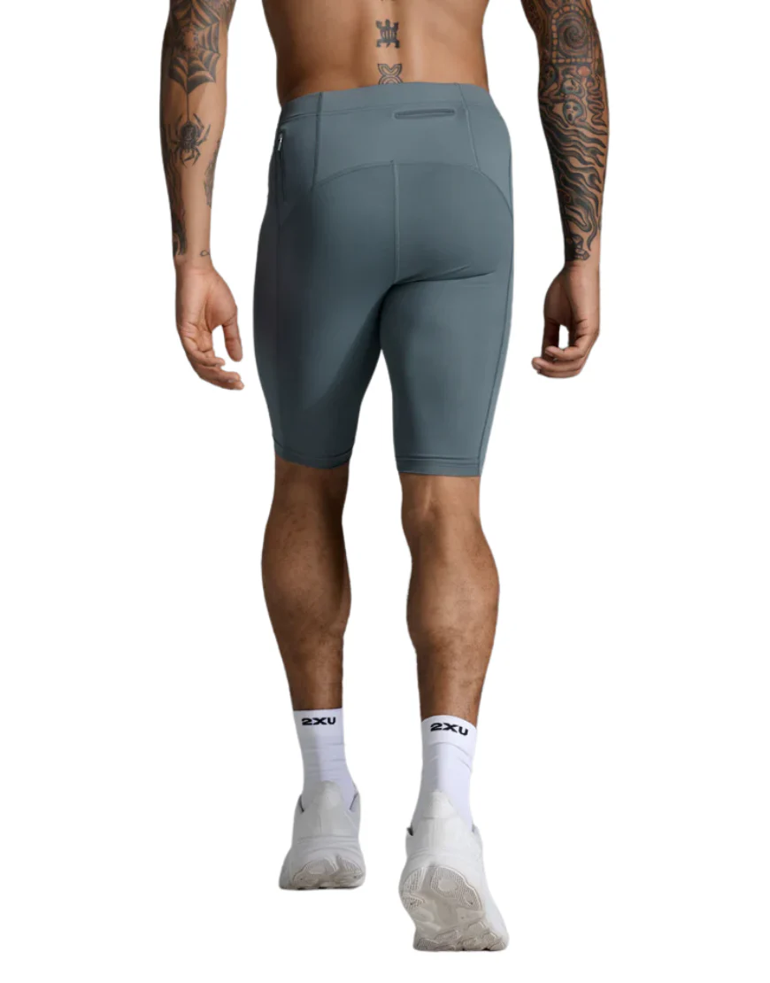 Men's 2XU Light Speed Compression Shorts :Dark Sage | Reflective - Image 2