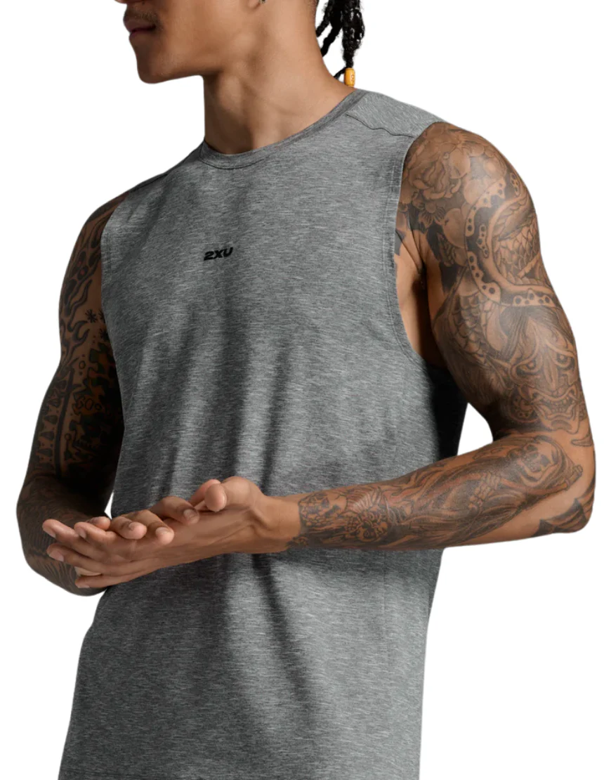 Men's 2XU Motion Tank :Harbor Mist | Black
