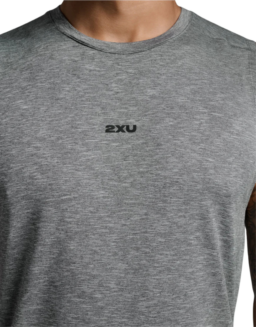 Men's 2XU Motion Tank :Harbor Mist | Black - Image 3