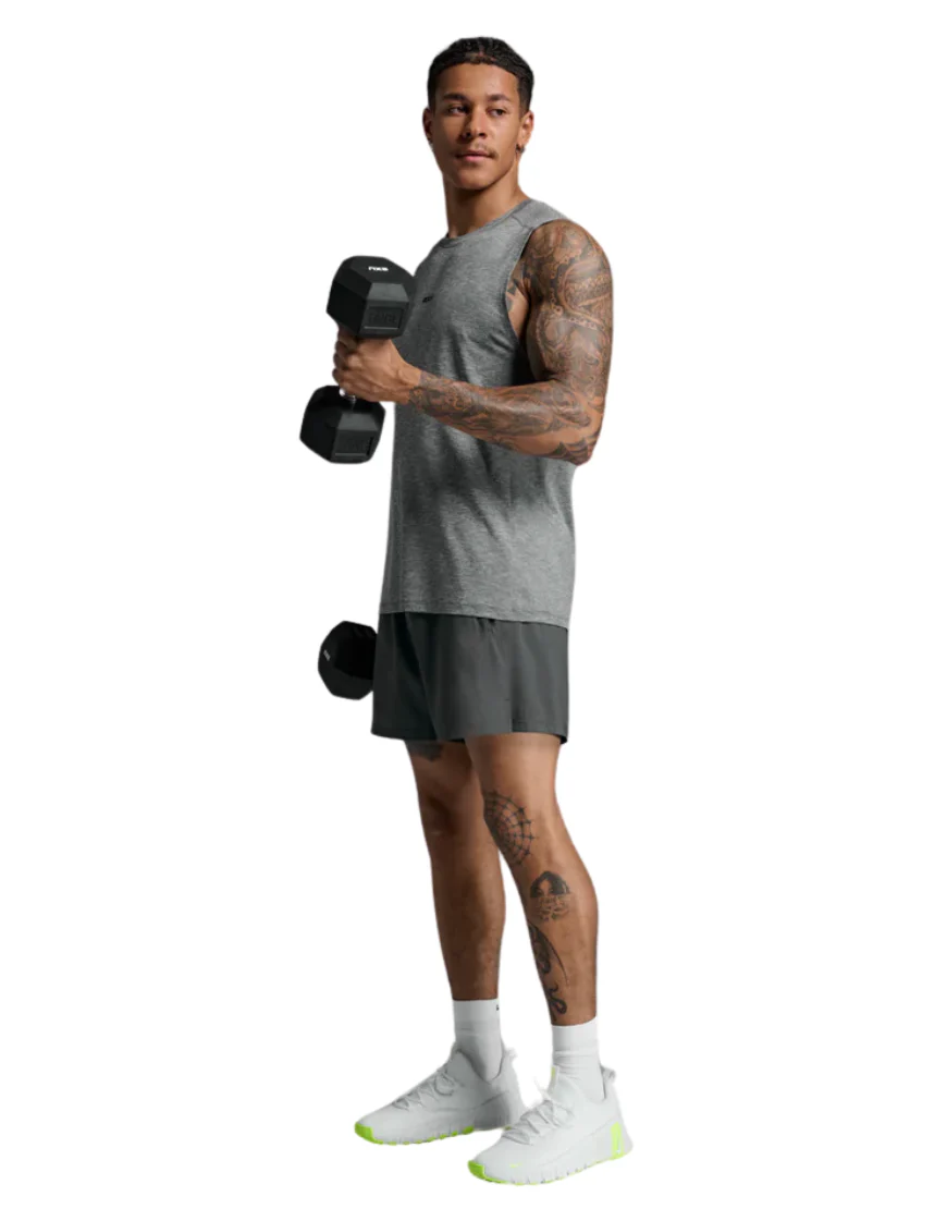 Men's 2XU Motion Tank :Harbor Mist | Black - Image 4