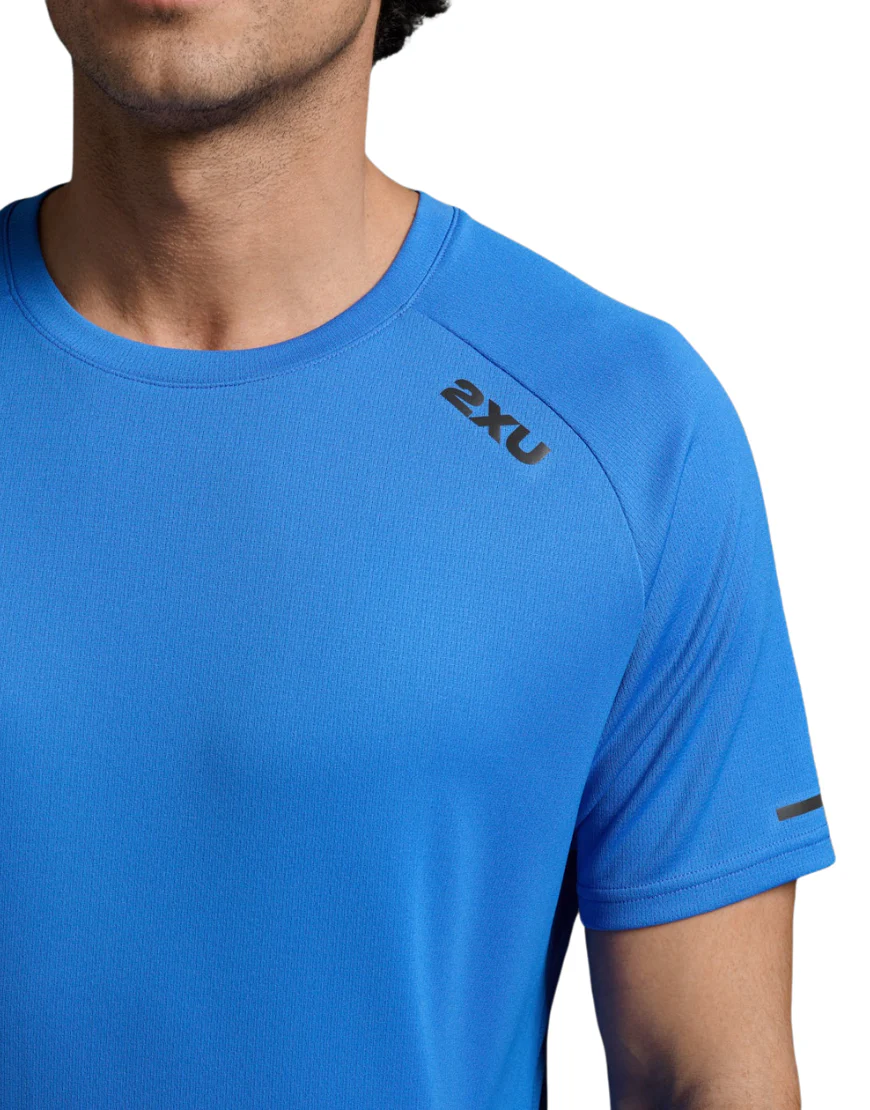 Men's 2XU Aero Running Tee :Nebula | Black - Image 3