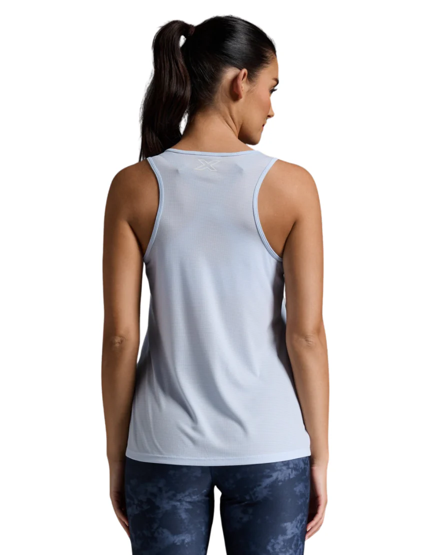 Women's 2XU Aero Running Singlet :Halogen | White - Image 2