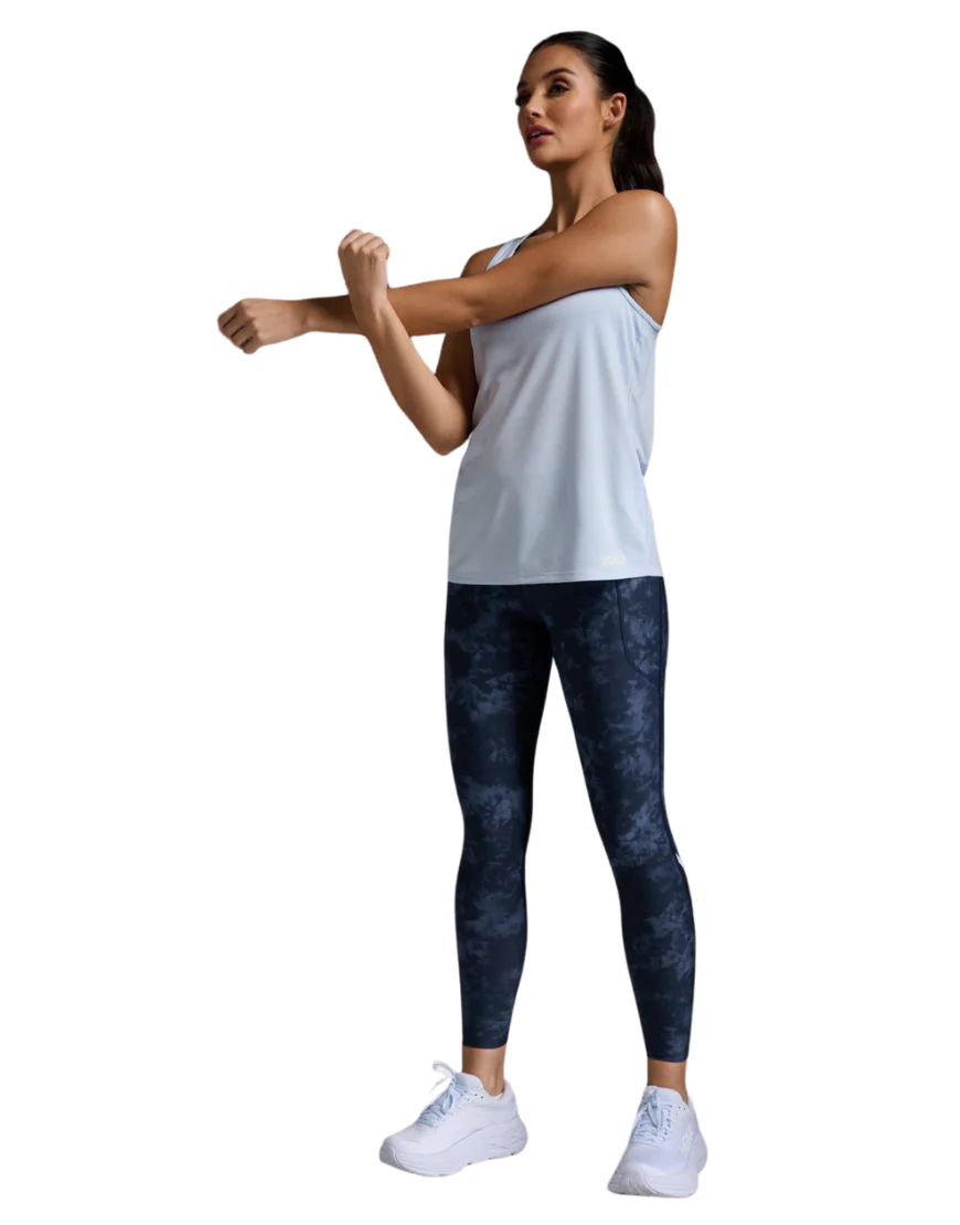 Women's 2XU Aero Running Singlet :Halogen | White - Image 3