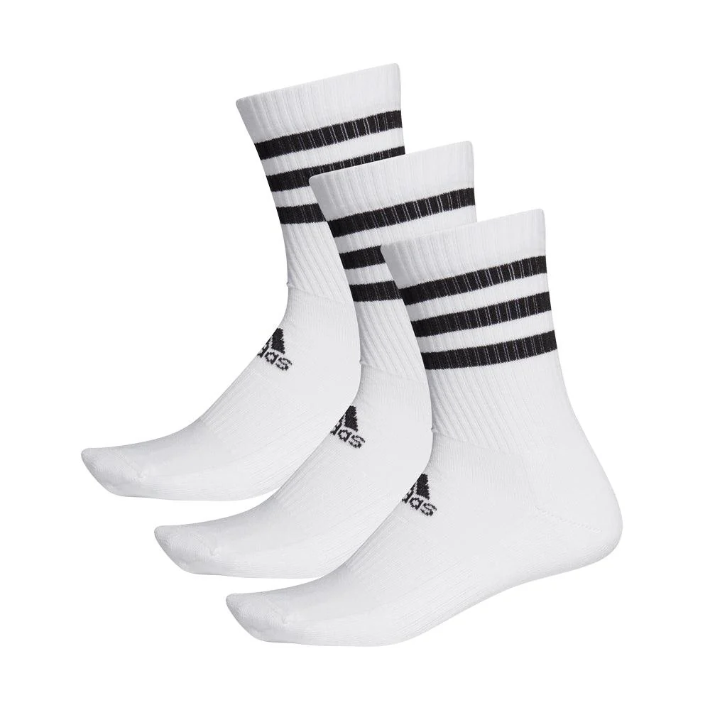 Adidas 3 Stripes Cushioned Crew Socks (3 Pack | 2 Colours)