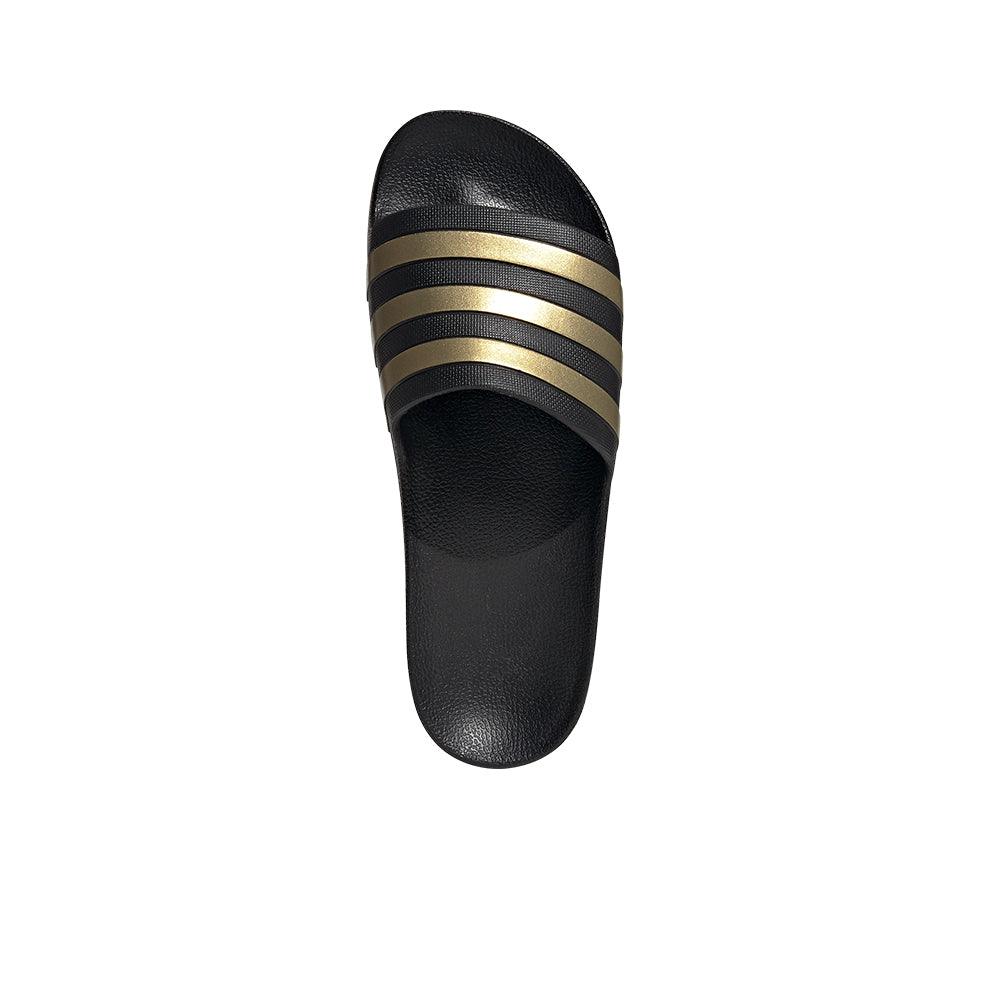 Adilette Aqua Men's Slides :Black | Gold Metallic - Image 3