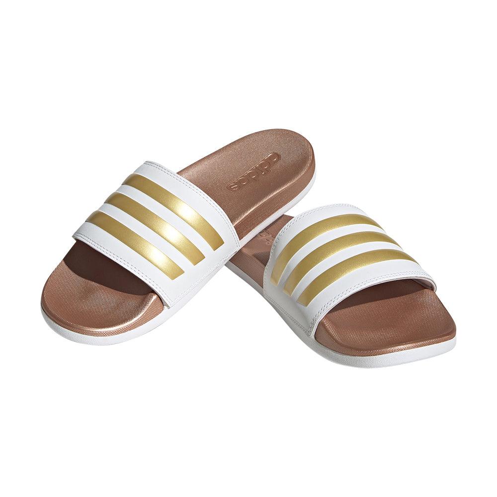 Adilette Comfort Women's Slides :Cloud White | Matte Gold - Image 2