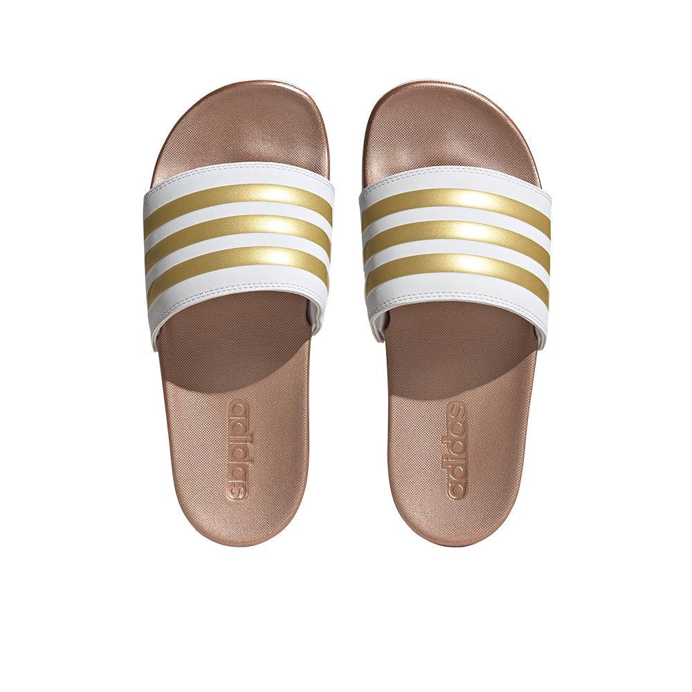 Adilette Comfort Women's Slides :Cloud White | Matte Gold - Image 3