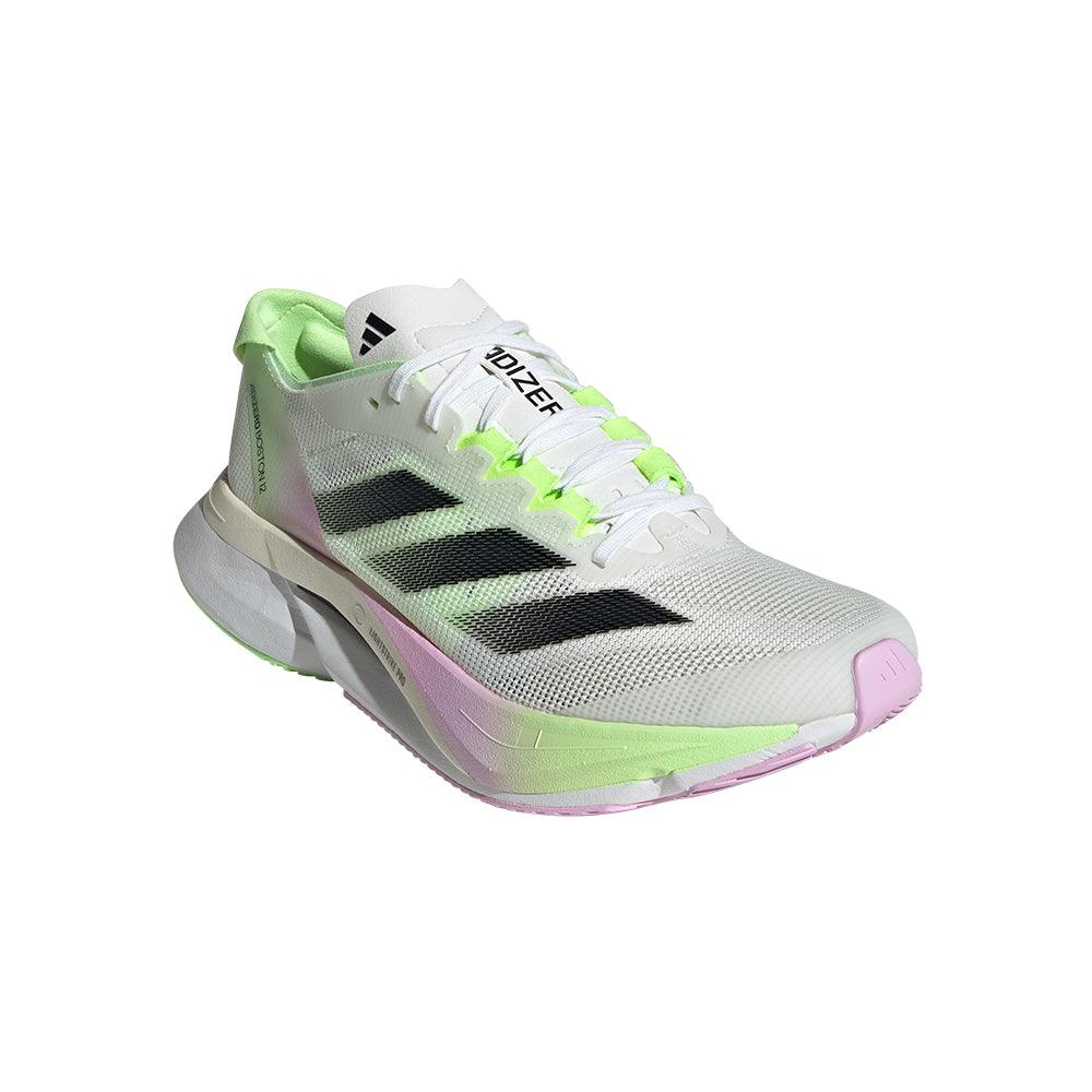 Adizero Boston 12 Women's :Cloud White | Green Spark - Image 2
