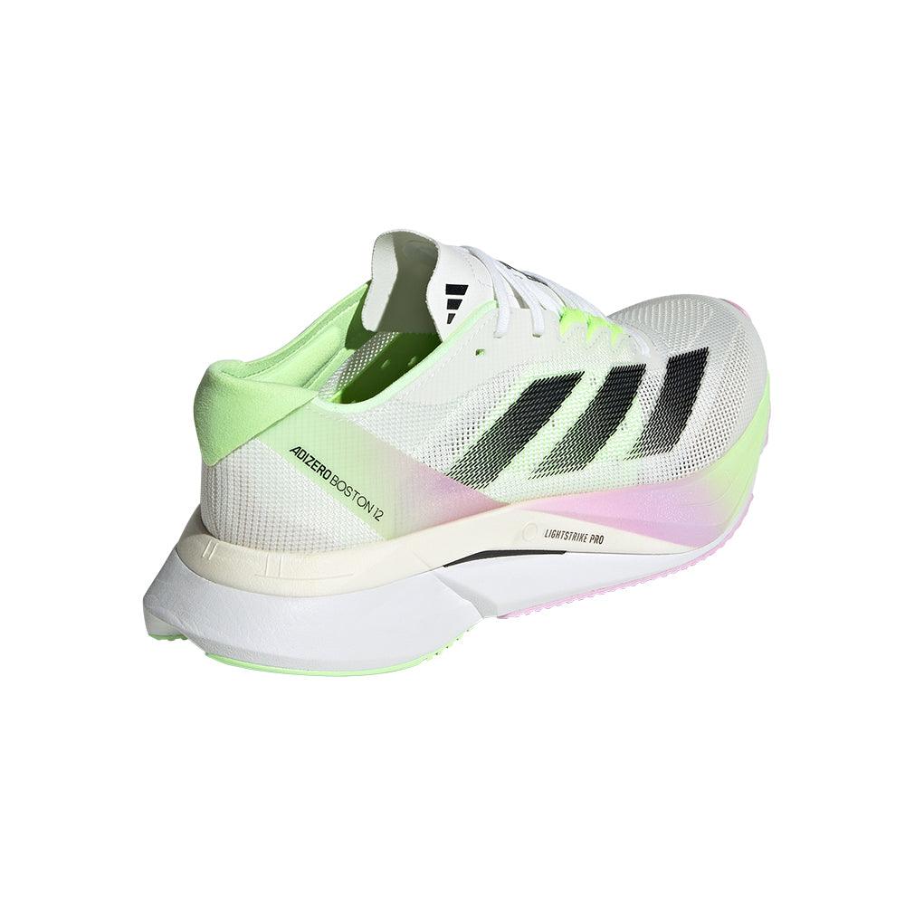 Adizero Boston 12 Women's :Cloud White | Green Spark - Image 4