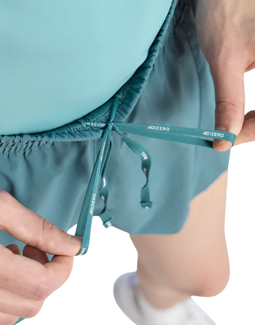 Men's Adizero Essentials Running Split Shorts :Teal Blue - Image 3