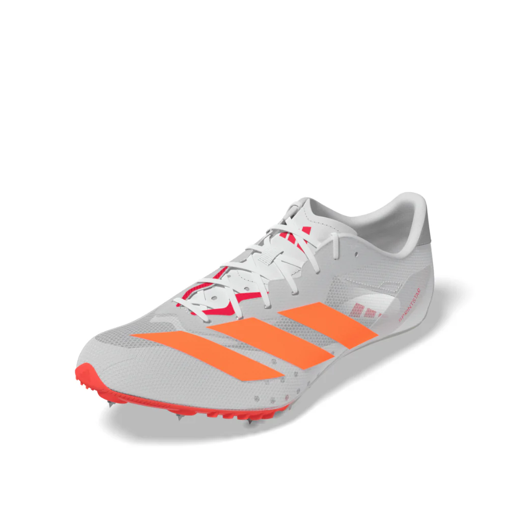 Adizero Sprintstar All Genders' :Cloud White | Lucid Orange - Image 2
