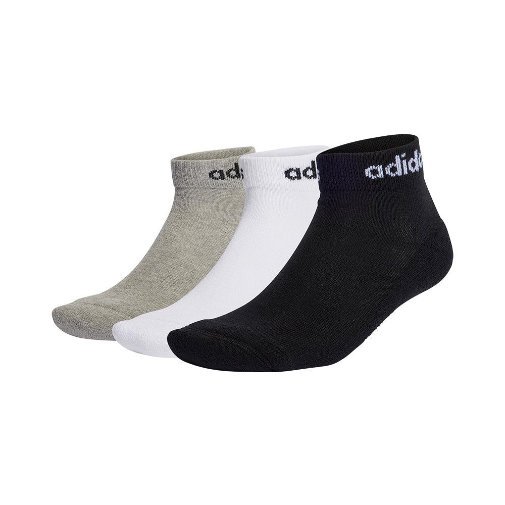 Adidas Linear Ankle Cushioned Socks (3 Pairs | 2 Colours)