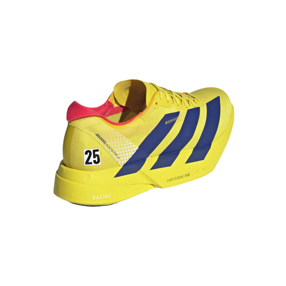 Adizero Adios Pro 4 Men's :Pure Sulfur | Lucid Blue - Image 3