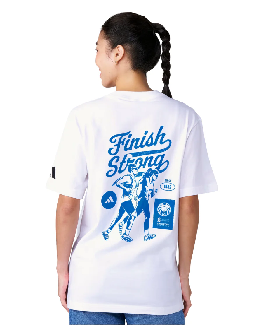 Standard Chartered Singapore Marathon Finish Strong Tee :White - Image 2