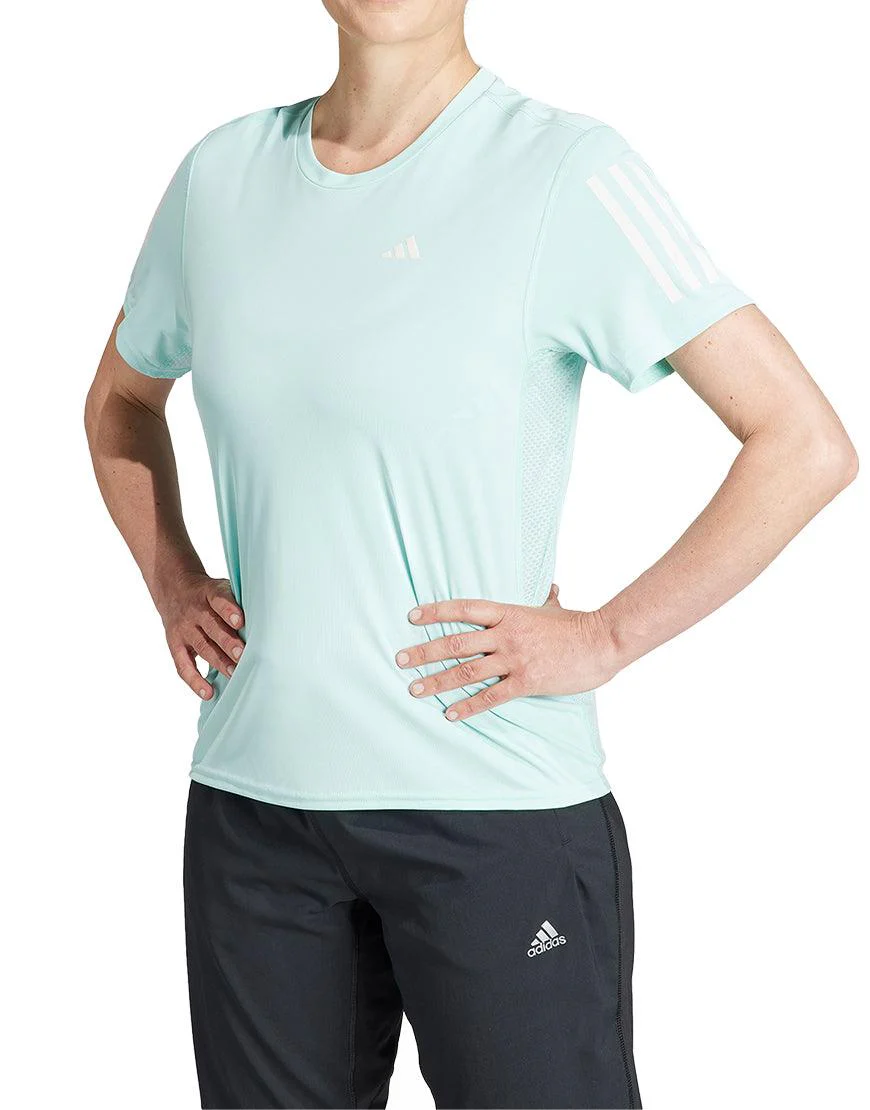 Women's Own the Run Tee :Semi Flash Aqua