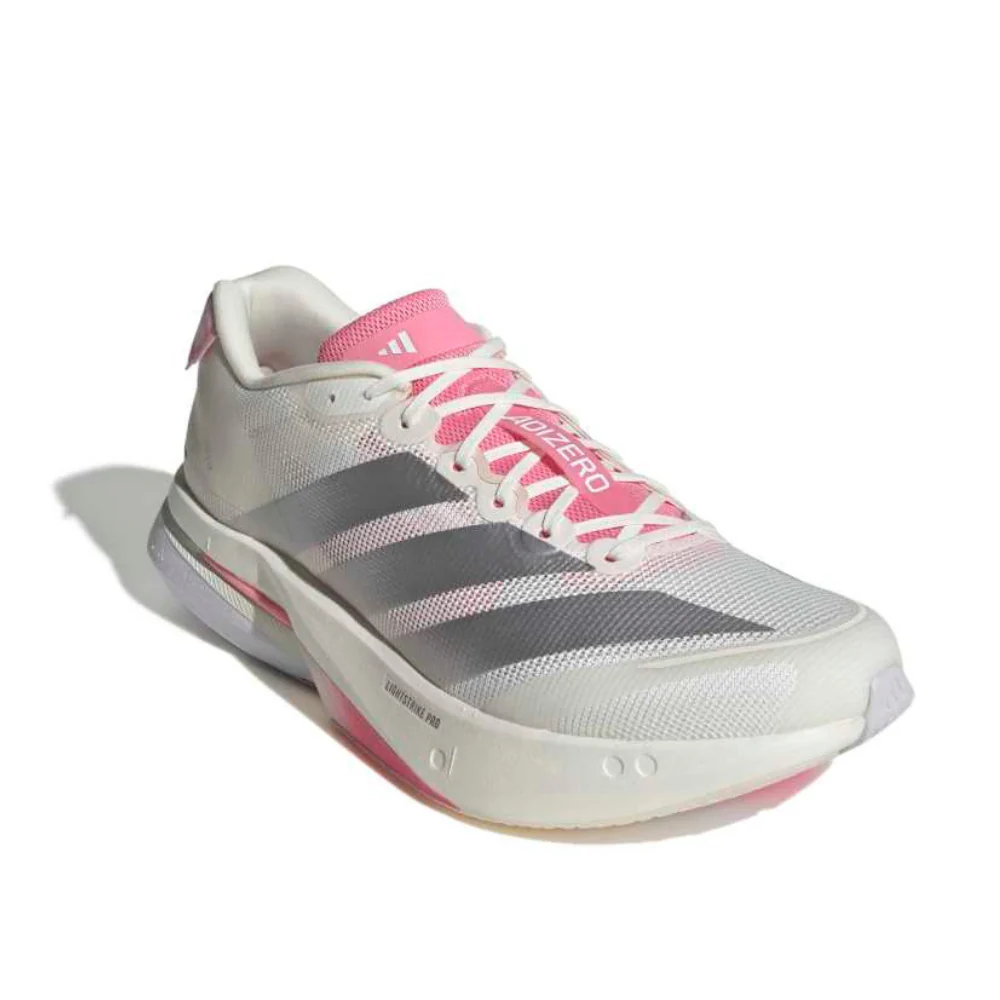 Adizero Boston 13 Men's :Core White | Bliss Pink - Image 2