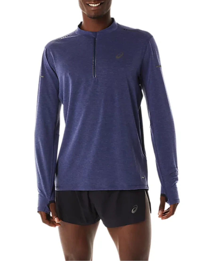 Men's Metarun 1/2 Zip Long Sleeve Top: Indigo Blue