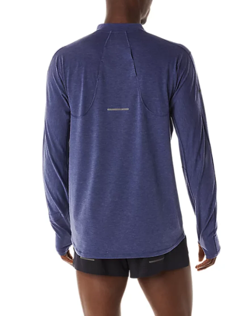 Men's Metarun 1/2 Zip Long Sleeve Top: Indigo Blue - Image 2