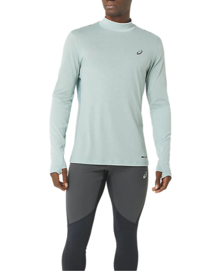 Men's Metarun Mock Neck Long Sleeve Top :Ocean Haze