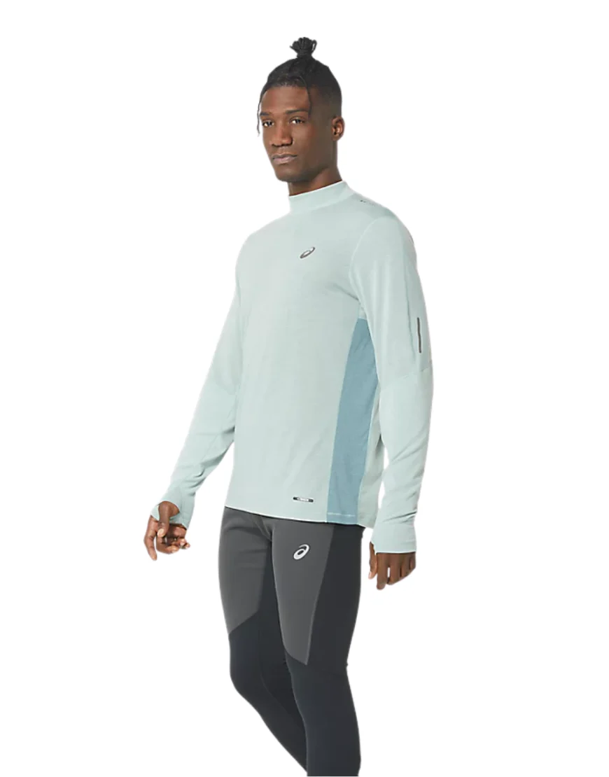 Men's Metarun Mock Neck Long Sleeve Top :Ocean Haze - Image 7