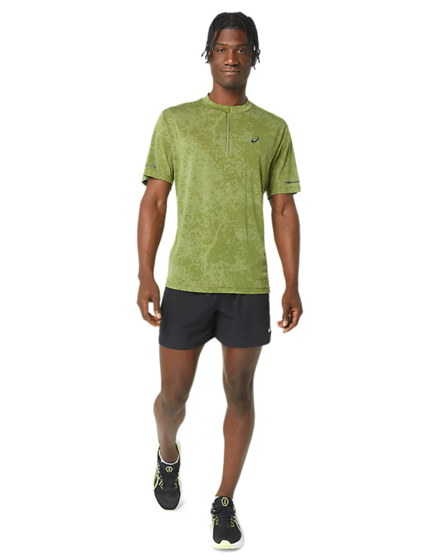 Men's Metarun Pattern 1/2 Zip Short Sleeve Top: Cactus - Image 4