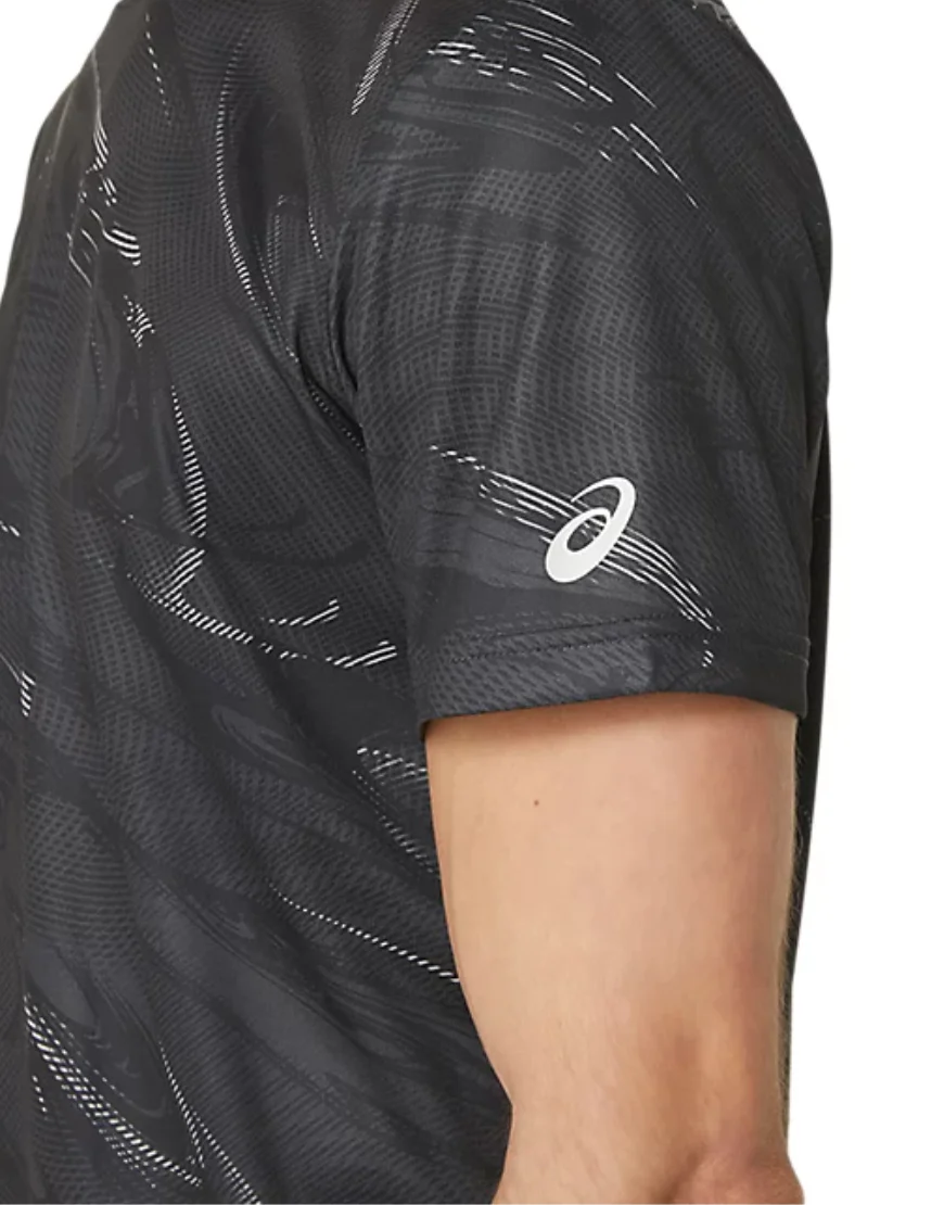 Suminagashi Motif Print Short Sleeve Top (2 Colors) - Image 5
