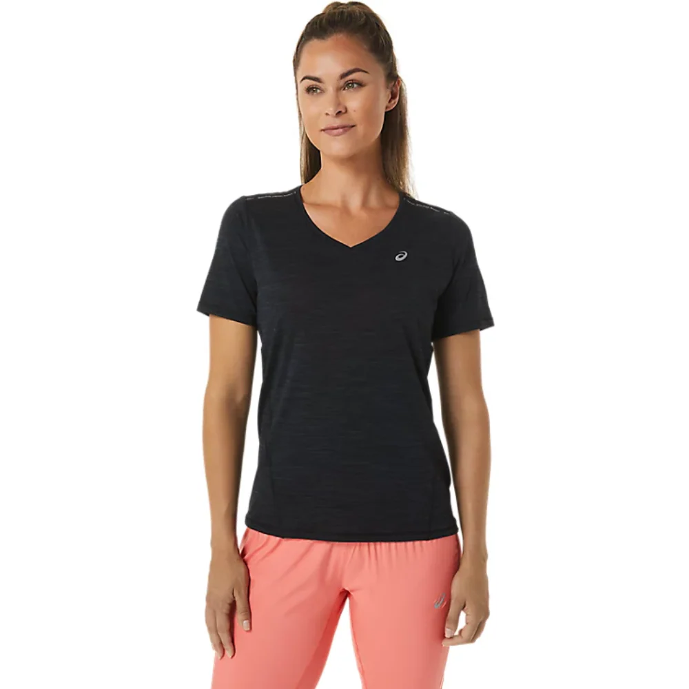 Women's Race V-Neck Short Sleeve Top: Black