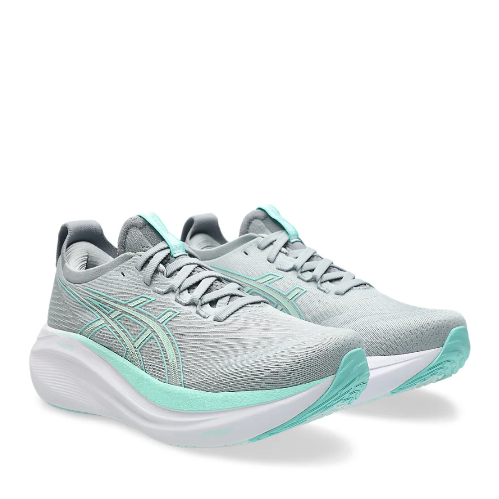 Gel-Nimbus 27 (Wide) Women's :Piedmont Grey | Illuminate Mint - Image 2