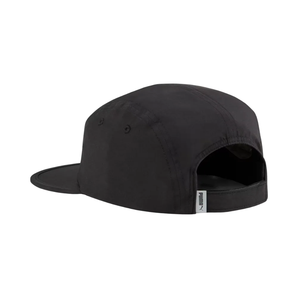 Unisex Essentials Running 5 Panel Cap :Black - Image 2
