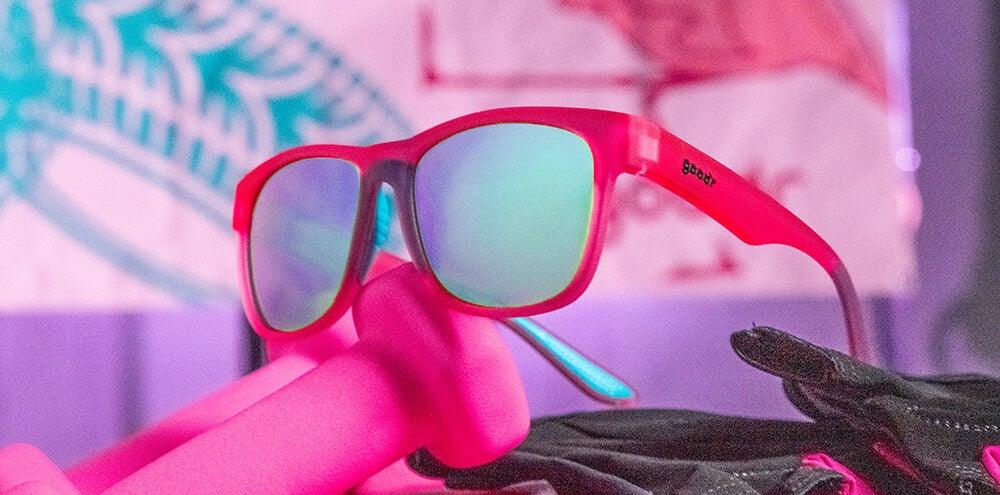 Goodr Do You Even Pistol, Flamingo? :BFG Training Sunglasses (Wide) - Image 5