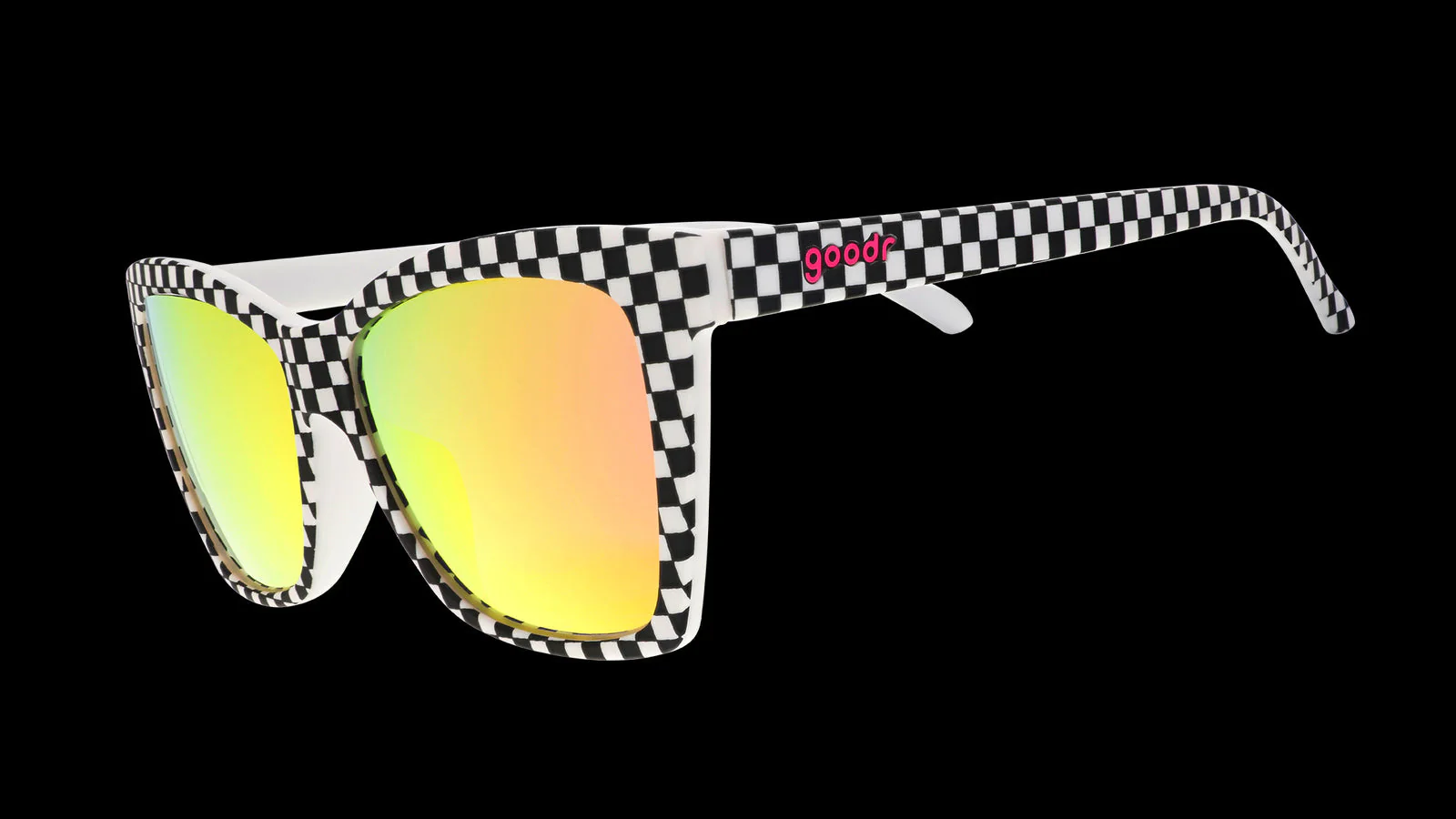 Goodr Server with Checkered Past :Pop G Running Sunglasses - Image 4