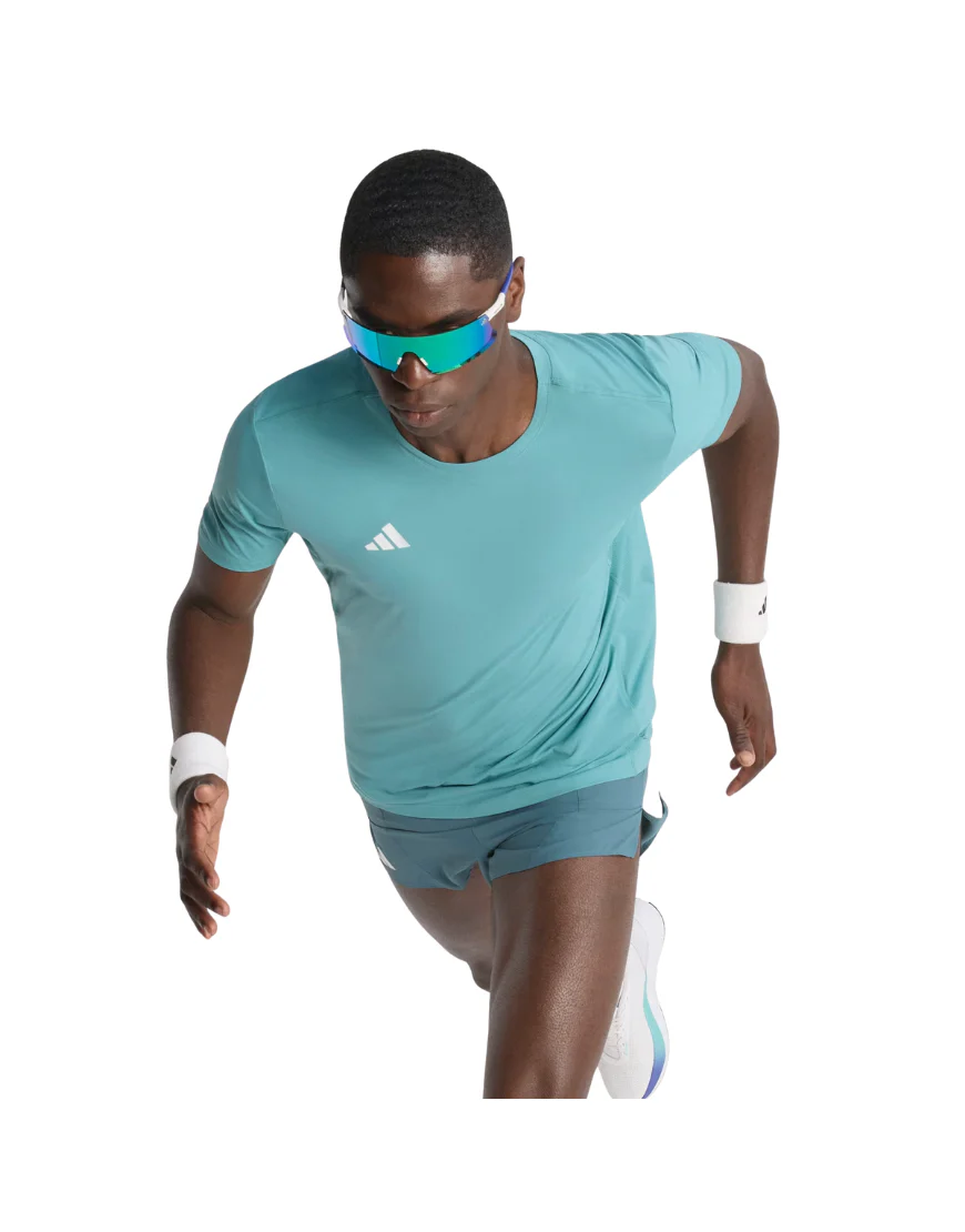 Men's Adizero Essential Running Tee :Powder Teal - Image 2