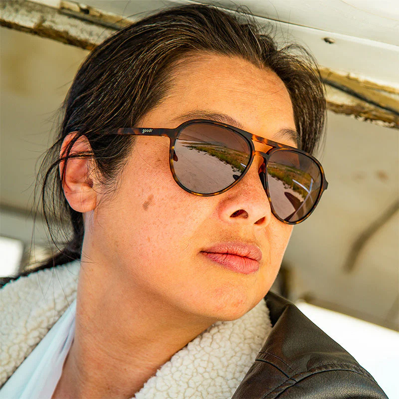 Goodr Amelia Earhart Ghost Me :MG Aviator Running Sunglasses