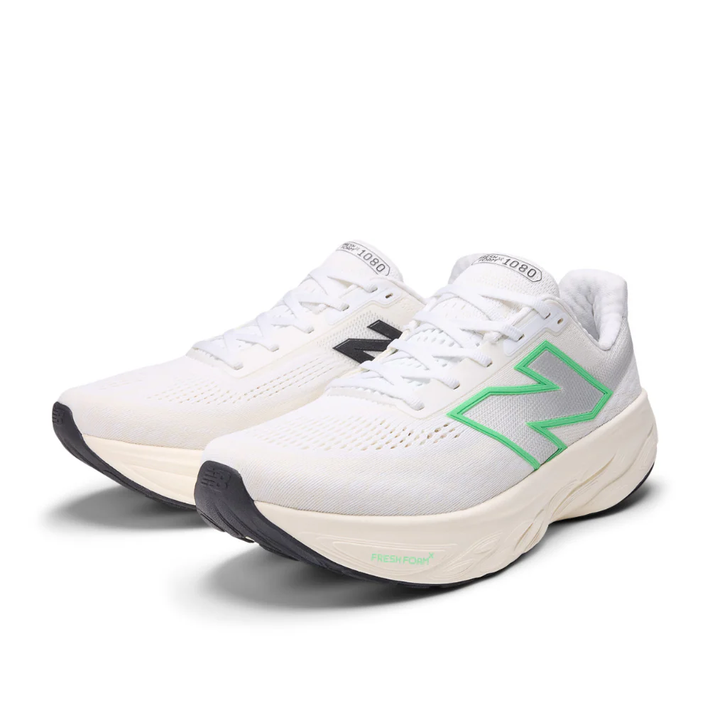 Fresh Foam X 1080 v14 (D) Men's :White | Lime Leaf - Image 2