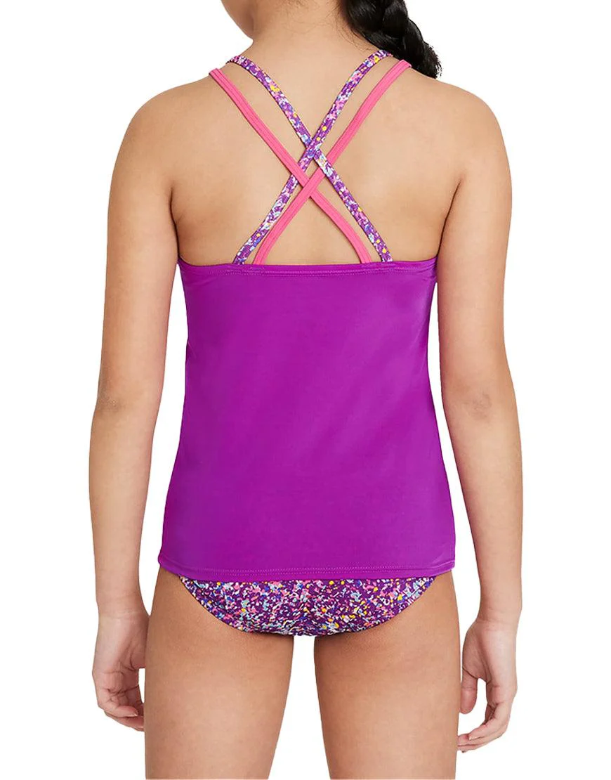 Girls' Spiderback Tankini :Vivid Purple - Image 3