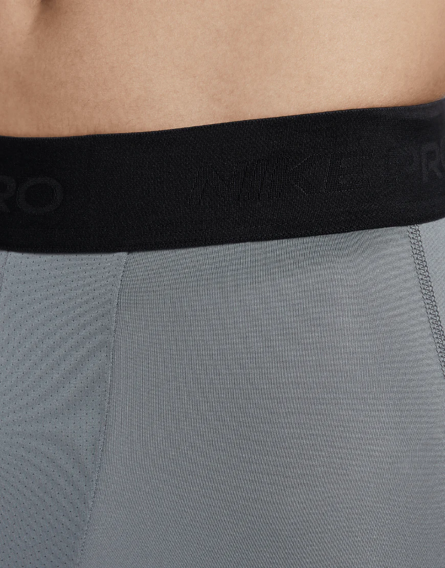 Men's Dri-FIT Fitness Long Pro Shorts :Smoke Grey | Black - Image 3