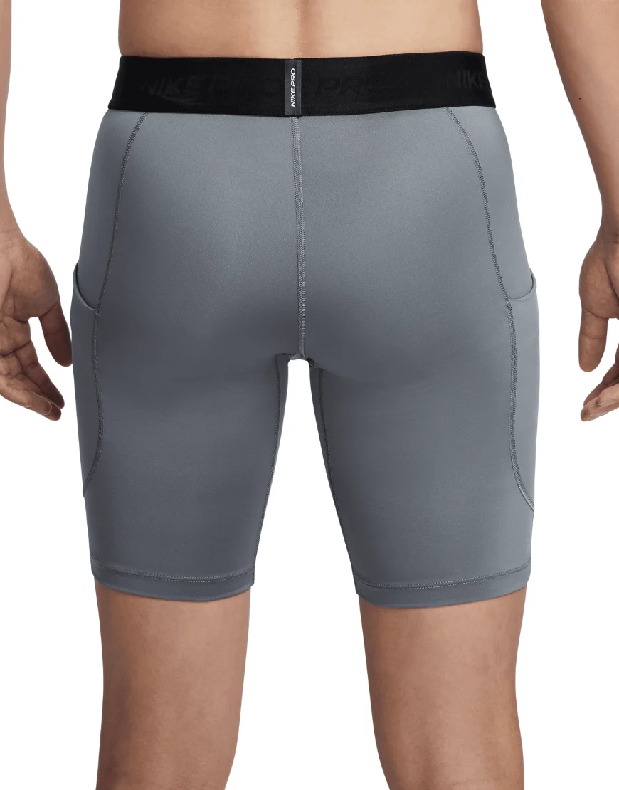 Men's Dri-FIT Fitness Long Pro Shorts :Smoke Grey | Black - Image 5