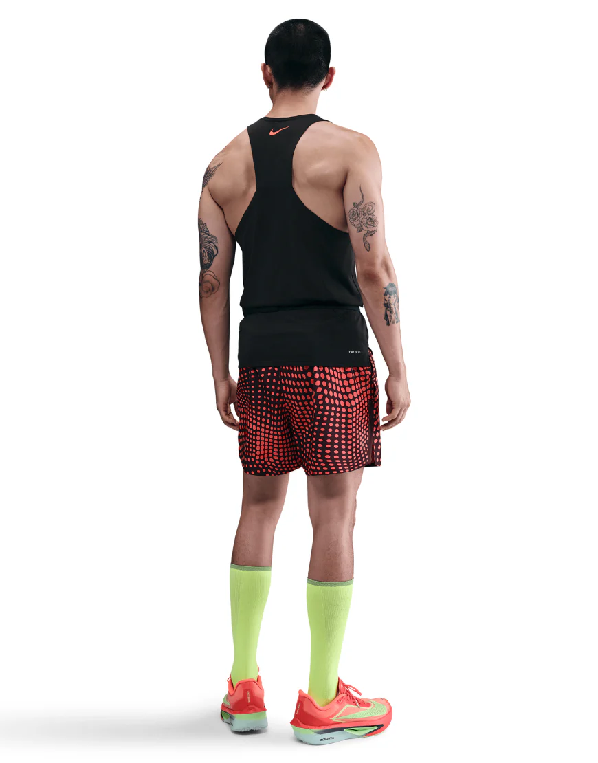 Men's Dri-FIT Fast Running Singlet :Black | Bright Crimson - Image 5
