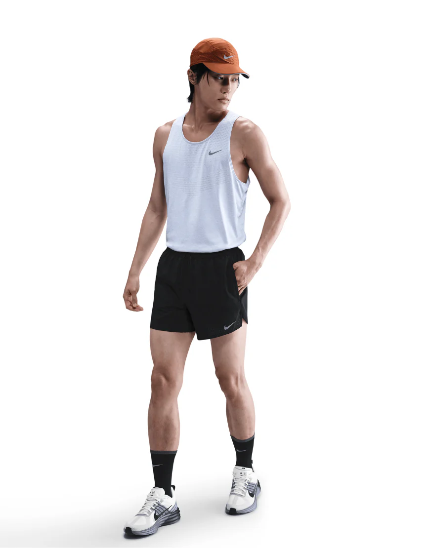 Men's Dri-FIT 5" Brief-Lined Perforated Running Shorts :Black - Image 4