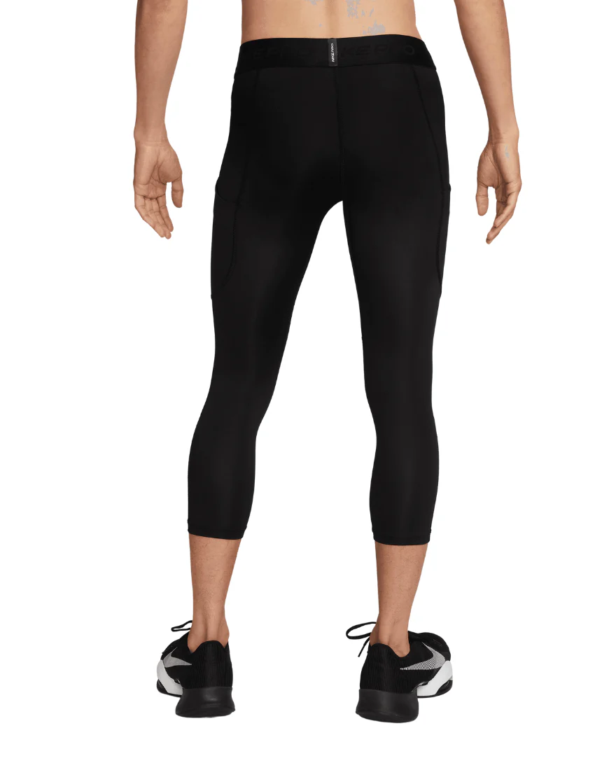 Men's Dri-FIT 3/4-Length Fitness Pro Tights :Black - Image 4