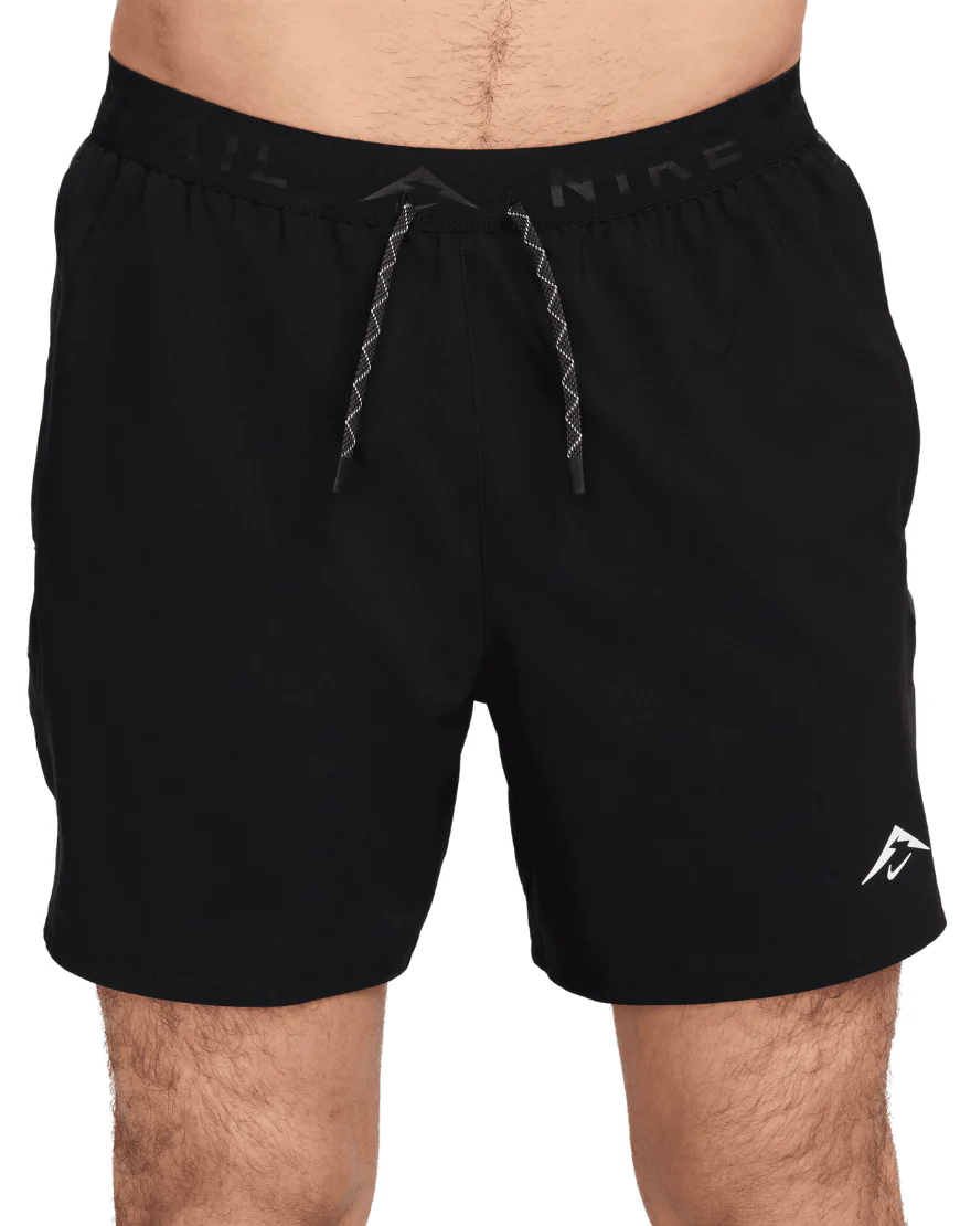 Men's Dri-FIT 6" Brief-Lined Running Trail Shorts :Black - Image 2