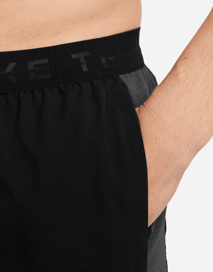 Men's Dri-FIT 6" Brief-Lined Running Trail Shorts :Black - Image 3