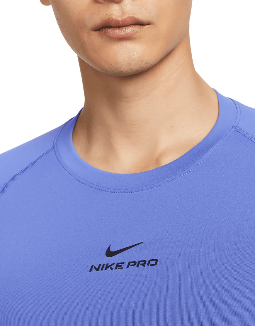 Men's Dri-FIT Pro Training Short-Sleeve Top :Comet Blue | Black - Image 2
