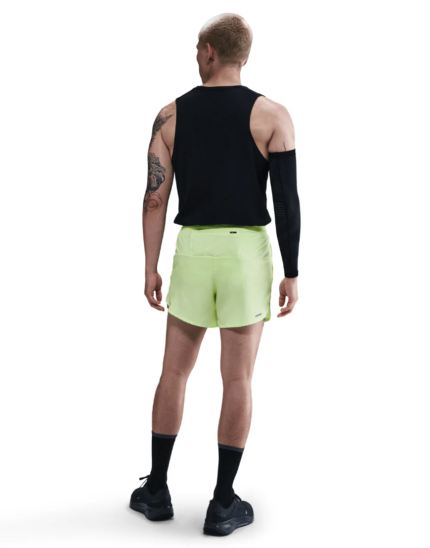 Men's Dri-FIT Stride 5" Brief-Lined Running Shorts :Barely Volt | Reflective Silver - Image 2