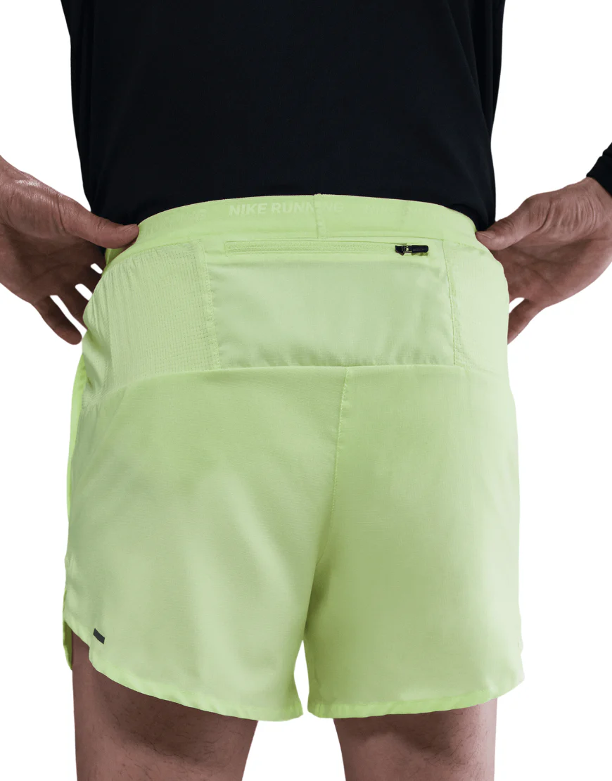 Men's Dri-FIT Stride 5" Brief-Lined Running Shorts :Barely Volt | Reflective Silver - Image 3